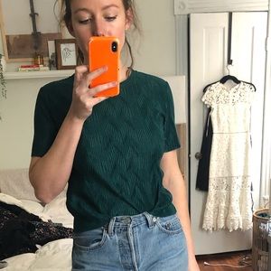 Emerald green textured top